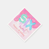 zes is zo zoet Roze Bevroren Servet (Hoek)