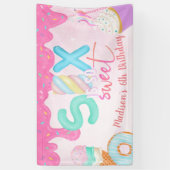 zes is zo zoet Roze Bevroren Spandoek (Verticaal)