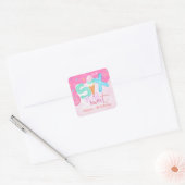 zes is zo zoet Roze Bevroren Vierkante Sticker (Envelop)