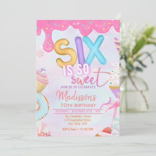 zes is zo'n mooie uitnodiging (Staand voorkant)