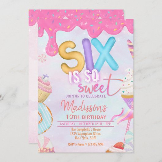 zes is zo'n mooie uitnodiging (Voorkant / Achterkant)