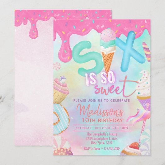 zes is zo'n mooie uitnodiging (Voorkant / Achterkant)