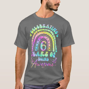 Zes jaar Geweldige zesde geboorte-gierkleurige gie T-shirt