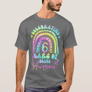Zes jaar Geweldige zesde geboorte-gierkleurige gie T-shirt
