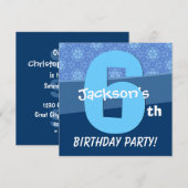 Zes jaar oud blauw vogelpatroon voor jongen V06E1 Kaart (Voorkant / Achterkant)