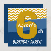 Zes jaar oud goudpatroon voor jongen V06E2 Kaart (Voorkant / Achterkant)