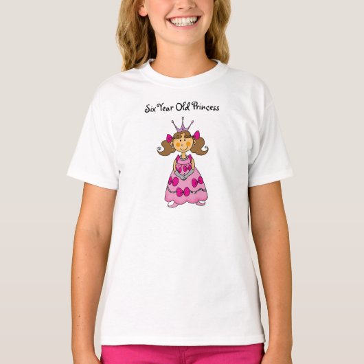 Zes jaar oude prinses t-shirt (Voorkant)