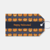 Zes Jack o'Lantern Pixel Pompoenen Patroon Cadeaub Cadeaulabel (Voorkant (Horizontaal))