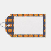 Zes Jack O'Lantern Pixel Pumpkins Pattern Gift Lab Cadeaulabel (Achterkant Horizontaal)