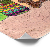 Zes katten in een Oranje Adobe House Poster (Hoek)