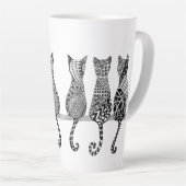 Zes Katten op een Latte Mok van de Tak (Rechterhoek)