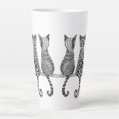 Zes Katten op een Latte Mok van de Tak (Voorkant)