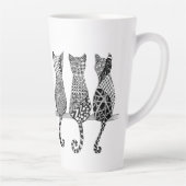 Zes Katten op een Latte Mok van de Tak (Rechts)