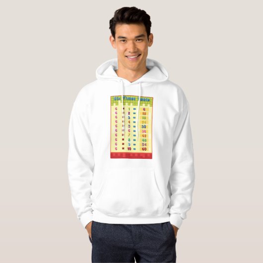 Zes keer tafel Mannen hoodie (Voorkant volledig)