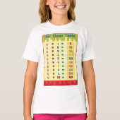 Zes keer tafel meisjes T-shirt (Voorkant)