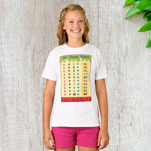 Zes keer tafel meisjes T-shirt