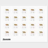 Zes kersencupcakes handgetekend dessert ronde sticker (Vel)