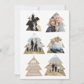 Zes kerstbomen met vijf moderne fotofeestdagen feestdagenkaart (Voorkant)
