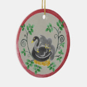 Zes kerstversiering met ganzen als legerooster keramisch ornament (Rechts)