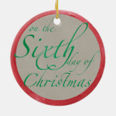 Zes kerstversiering met ganzen als legerooster keramisch ornament (Achterkant)