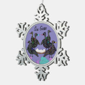 Zes kerstversiering met ganzen tin sneeuwvlok ornament (Rechts)