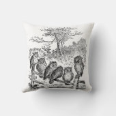 Zes kleine eigenaars zitten op een gebroken omhein kussen (Achterkant)