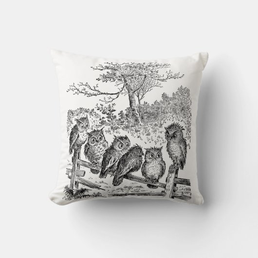 Zes kleine eigenaars zitten op een gebroken omhein kussen (Voorkant)