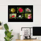 Zes kleine rozen afbeeldingen poster (Thuiskantoor)