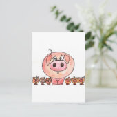 Zes kleine varkens briefkaart (Staand voorkant)