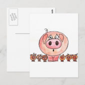 Zes kleine varkens briefkaart (Voorkant / Achterkant)