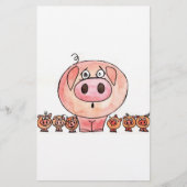 Zes kleine varkens briefpapier (Voorkant)
