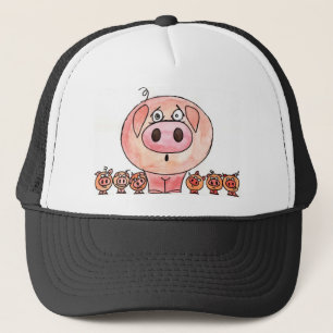 Zes kleine varkens trucker pet