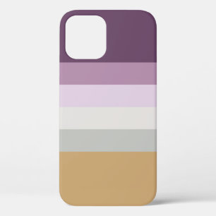 Zes kleuren - Blauw Violet Paars Roze Geel iPhone 12 Hoesje