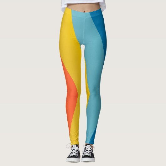 zes kleuren parallel patroon leggings (Voorkant)