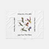 Zes kleurige Hummingvogels Fleece Deken (Voorkant (Horizontaal))