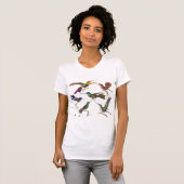 Zes kleurige Hummingvogels - voor en achter T-shirt (Voorkant volledig)