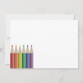 Zes kleurpotloden in regenboog array notitiekaartje (Voorkant)