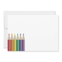 Zes kleurpotloden in regenboog array