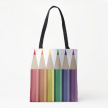 Zes kleurpotloden in regenboog array