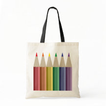 Zes kleurpotloden in regenboog array