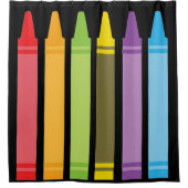 Zes kleurrijke kleurpotloden douchegordijn (Voorkant)