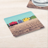 Zes kleurrijke strand | Kaapstad, Zuid-Afrika Kartonnen Onderzetters (Schuin)