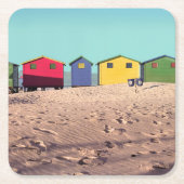 Zes kleurrijke strand | Kaapstad, Zuid-Afrika Kartonnen Onderzetters (Voorkant)