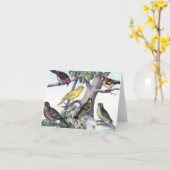 Zes kleurrijke vogels  postkaartjes. kaart (Gele Bloem)