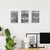Zes koninklijke beelden in Parijs Poster (Thuiskantoor)