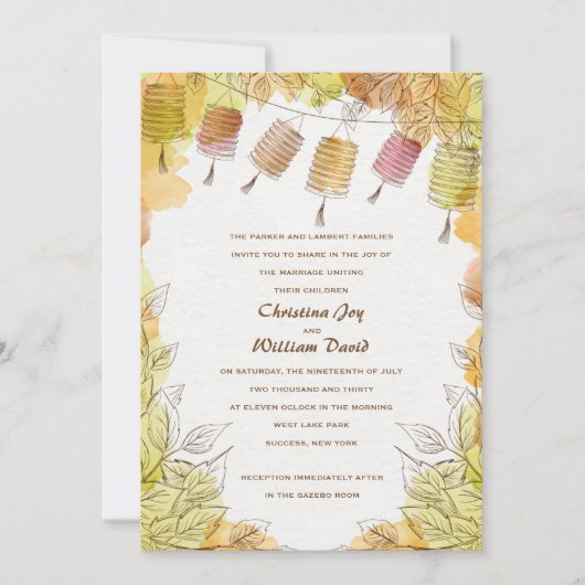 Zes Lantaarns Uitnodiging (Voorkant)