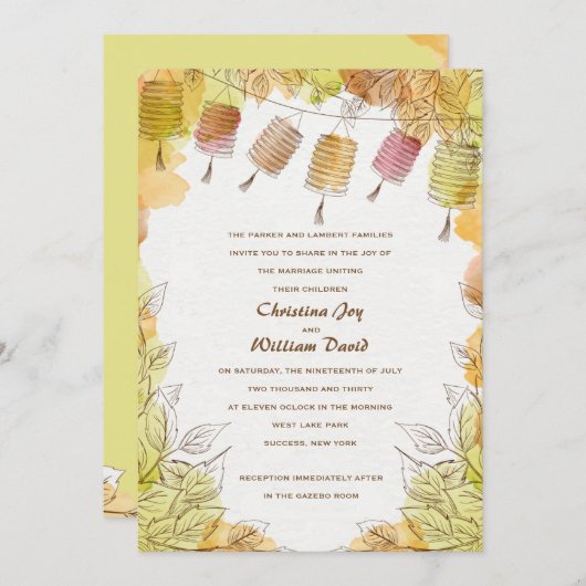 Zes Lantaarns Uitnodiging (Voorkant / Achterkant)