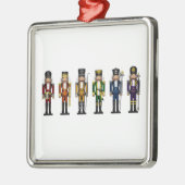 Zes LGBTQ Pride Rainbow Winter Nutcrackers Metalen Ornament (Links)