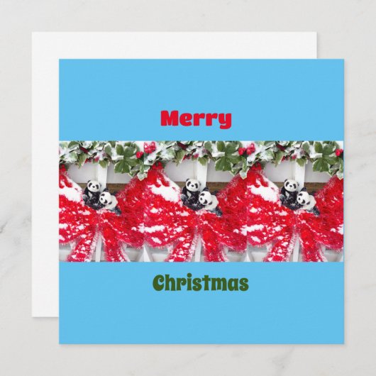 Zes lieve panda's met Kerstmis (Voorkant / Achterkant)