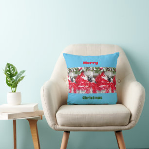 Zes lieve panda's met Kerstmis Kussen
